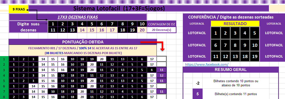 More information about "Lotofacil 17+3F"