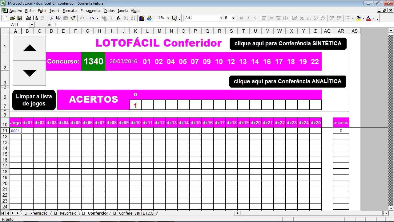 More information about "Planilha para conferência de jogos da LOTOFÁCIL"