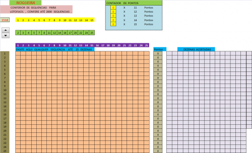 Conferidor de sequências Lotofácil