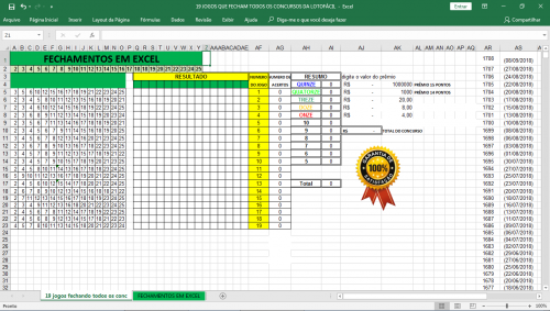 More information about "19 JOGOS QUE FECHA EM TODOS OS RESULTADOS DA LOTOFÁCIL!"