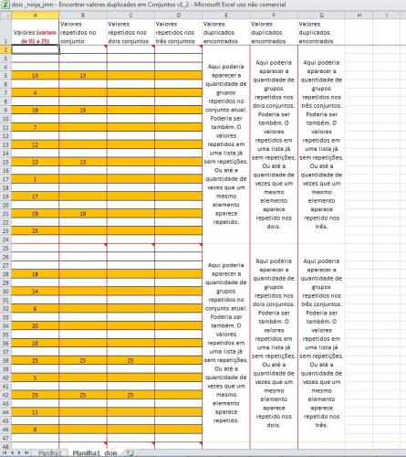 Encontrar valores duplicados em Conjuntos/Grupos