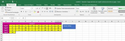 Lotofácil - Gerando 3 Jogos de 8 dzs sem repetir nenhuma dz entre as 3 linhas