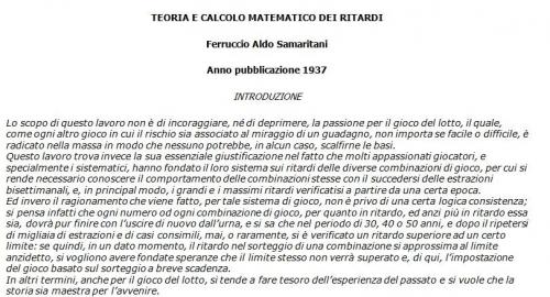 More information about "TEORIA E CALCOLO MATEMATICO DEI RITARDI"