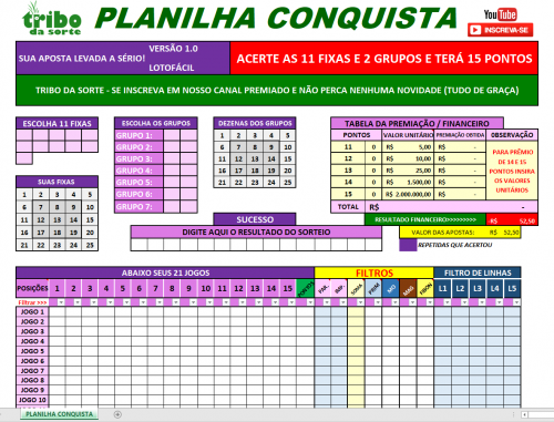 More information about "Lotofácil - Planilha da Conquista"