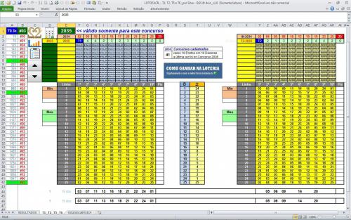 LOTOFACIL - T1, T2, T5 e T6 _por Silva - GGS & dois