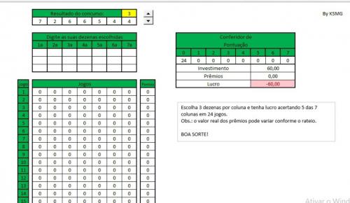 More information about "Super 7 - Jogue com 21 dezenas em 24 jogos - Lucro com 5 acertos"