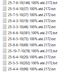 Lotofácil - Matrizes com poucas Linhas 100% até o concurso 2172.