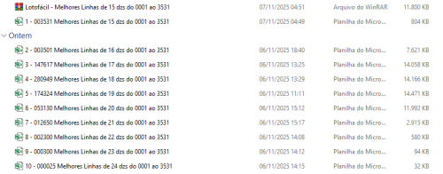 More information about "Lotofácil - Melhores Linhas de 15,16,17,18,19,20,21,22,23 e 24 dzs - Estudo completo do concurso 0001 até 3531!!!"