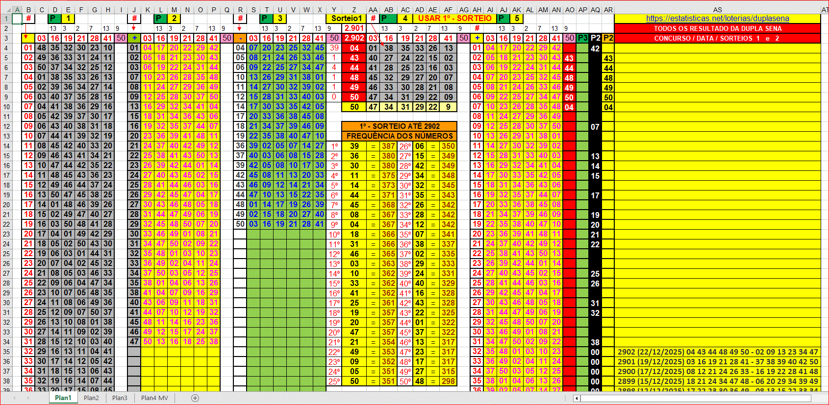 More information about "Dupla Sena até 2902 e +Milionária 0259 - Atualizadas até o último concurso!!!"