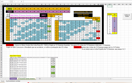 More information about "10 dzs não sorteadas do último para conseguir Linhas com 6 ou 7 ou 8 ou 9 ou 10 pontos em Linhas de 10 dzs no concurso seguinte!!! Atualizada até 3608."