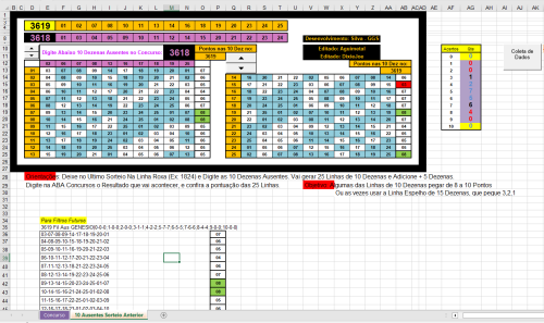 More information about "10 dzs não sorteadas do último para conseguir Linhas com 6 ou 7 ou 8 ou 9 ou 10 pontos em Linhas de 10 dzs no concurso seguinte!!! Atualizada até 3619."
