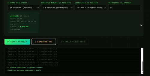 More information about "Lotofácil Greedy Covering em html"