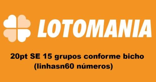 More information about "Lotomania fechamento 15 grupos cfm "bicho""
