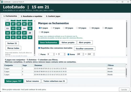 More information about "Lucro se 15 em 21 - Appzinho"
